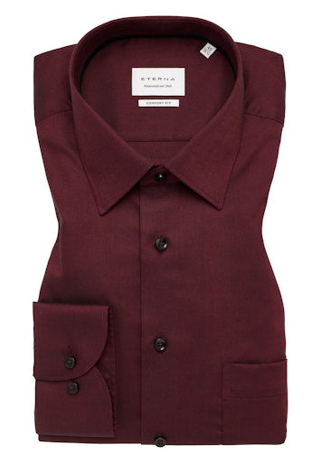 Hemden lange mouw bordeaux ETERNA