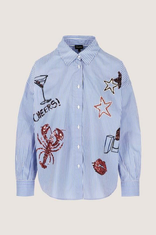 Blouses lange mouw blauw Mayerline
