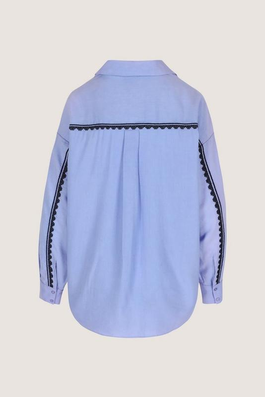 Blouses lange mouw blauw Améline