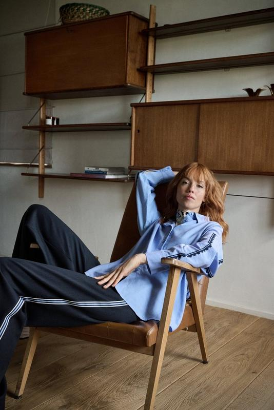 Blouses lange mouw blauw Améline