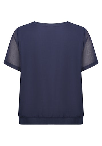 Blouses korte mouw navy Betty & Co