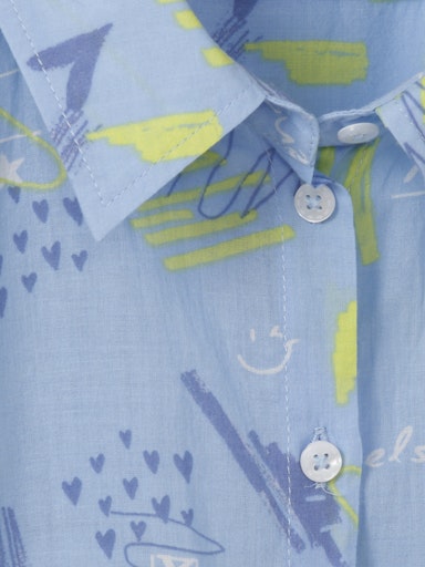 Blouses lange mouw blauw eiszeit