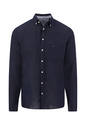 Hemden lange mouw blauw Fynch-Hatton