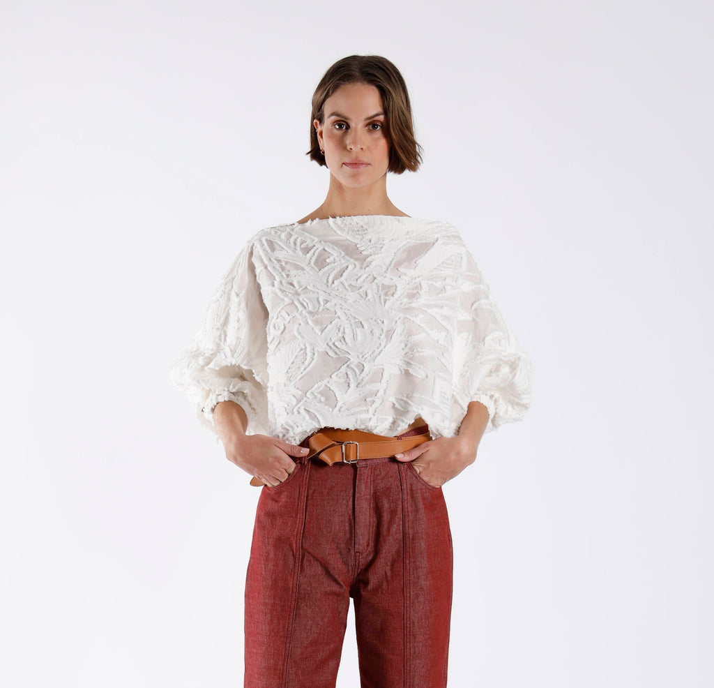 Blouses korte mouw beige Julia June