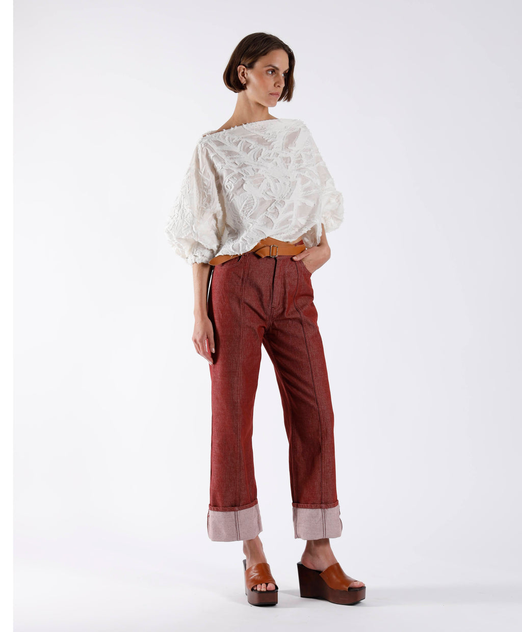 Blouses korte mouw beige Julia June