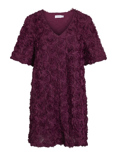 Jurken korte mouw bordeaux VILA