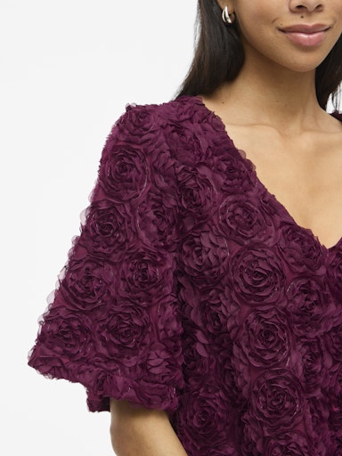 Jurken korte mouw bordeaux VILA