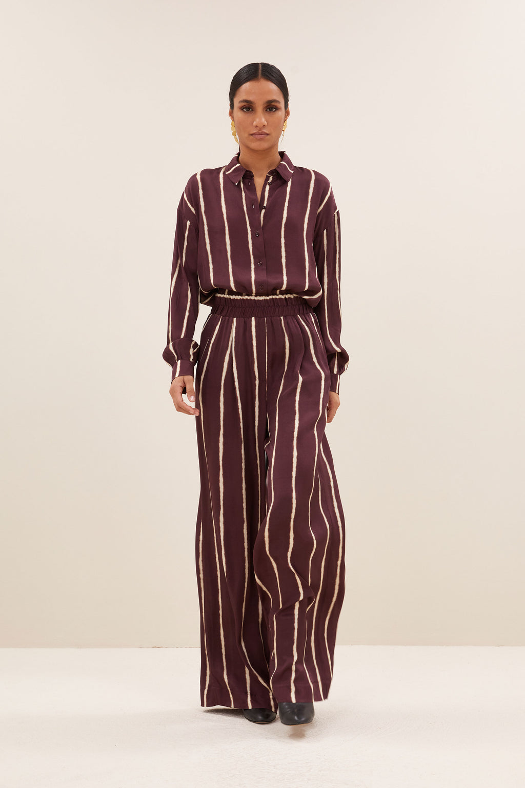 Blouses lange mouw bordeaux by-bar