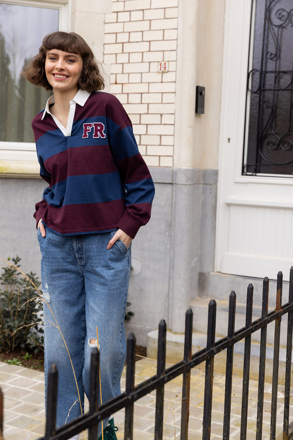 Polo's lange mouw bordeaux Four Roses