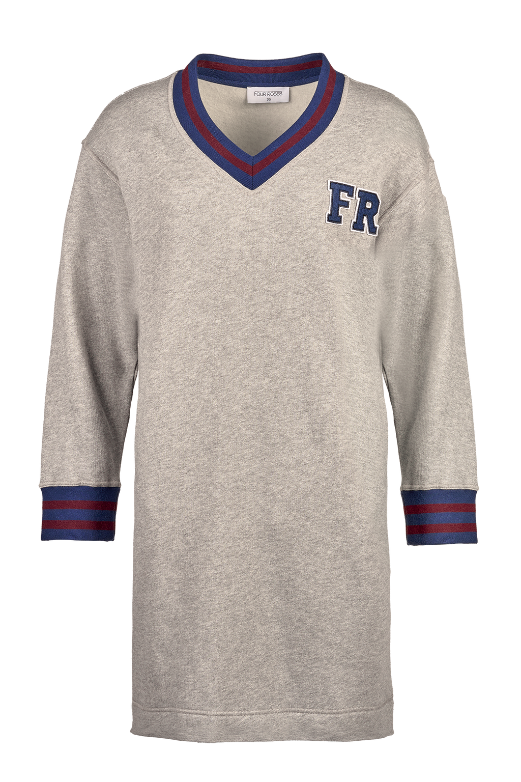 Jurken lange mouw grijs Four Roses