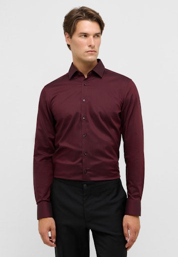 Hemden lange mouw bordeaux ETERNA