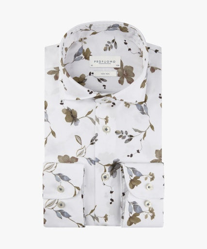 Hemden lange mouw blauw Profuomo