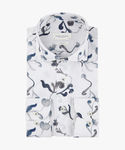 Hemden lange mouw blauw Profuomo