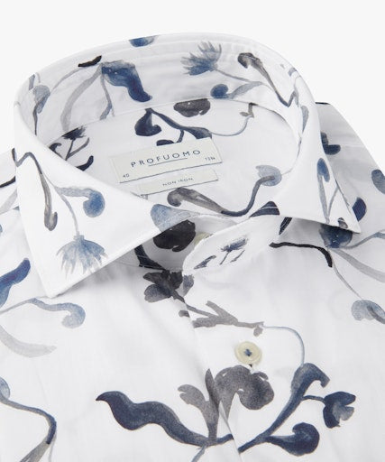 Hemden lange mouw blauw Profuomo