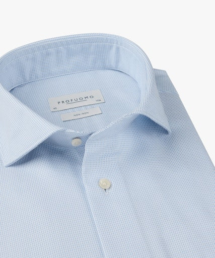 Hemden lange mouw blauw Profuomo