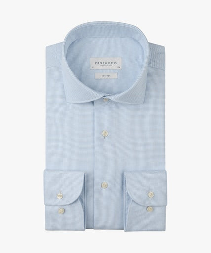 Hemden lange mouw blauw Profuomo