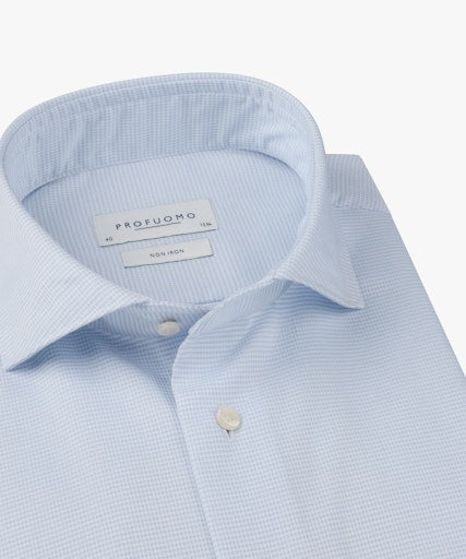 Hemden lange mouw blauw Profuomo