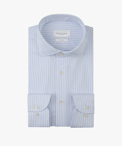 Hemden lange mouw blauw Profuomo