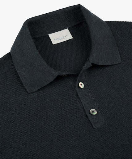 Polo's lange mouw navy Profuomo