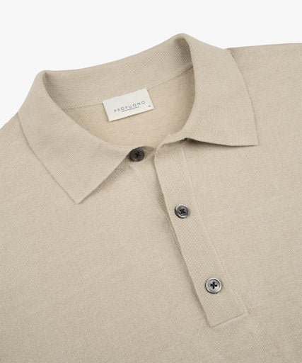 Polo's lange mouw beige Profuomo