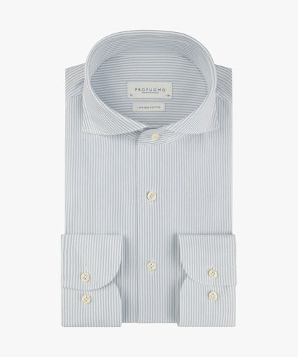 Hemden lange mouw blauw Profuomo