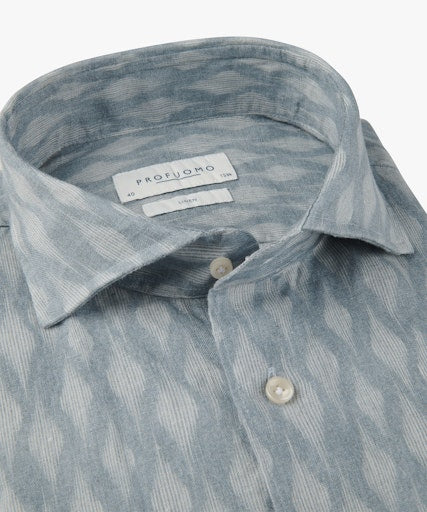 Hemden lange mouw blauw Profuomo