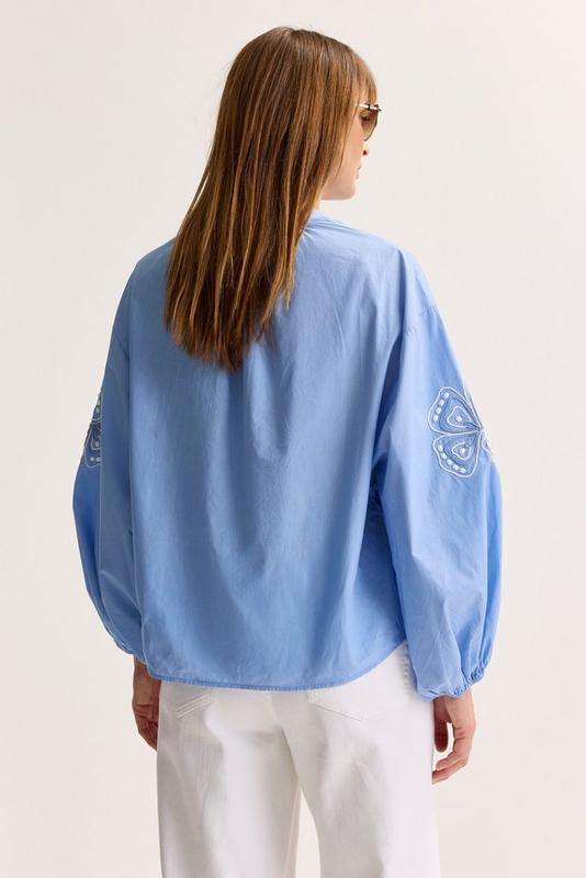 Blouses lange mouw blauw Mayerline