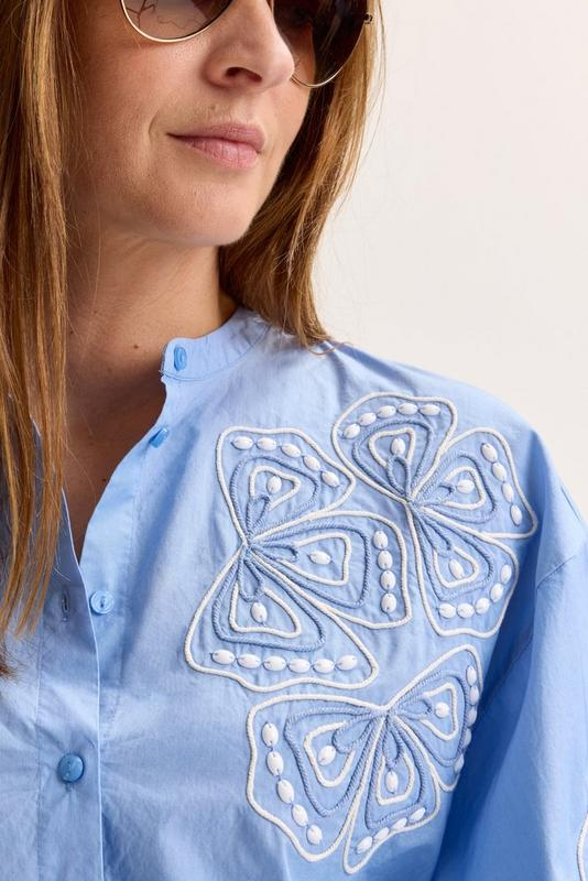 Blouses lange mouw blauw Mayerline