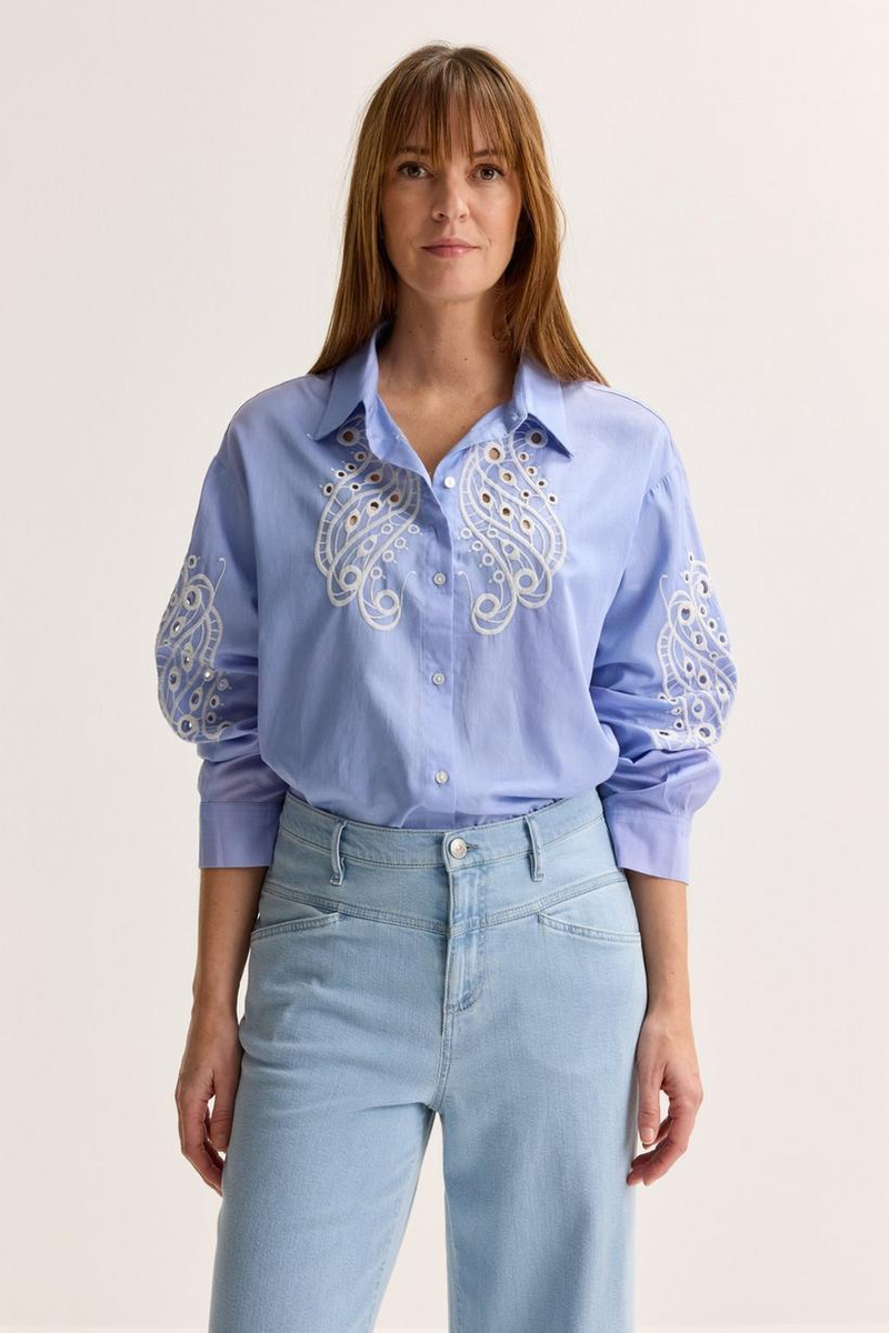 Blouses lange mouw blauw Mayerline