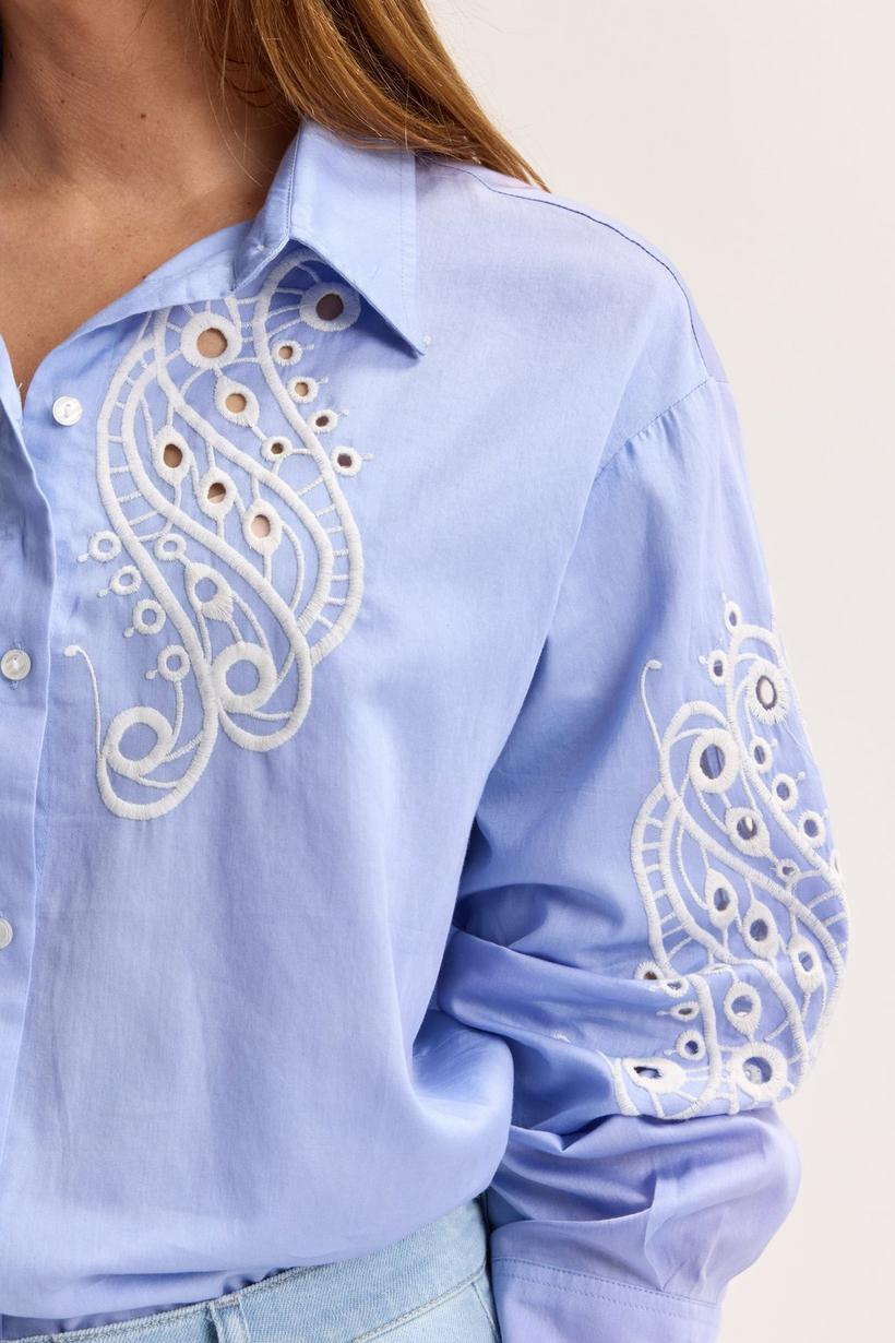 Blouses lange mouw blauw Mayerline