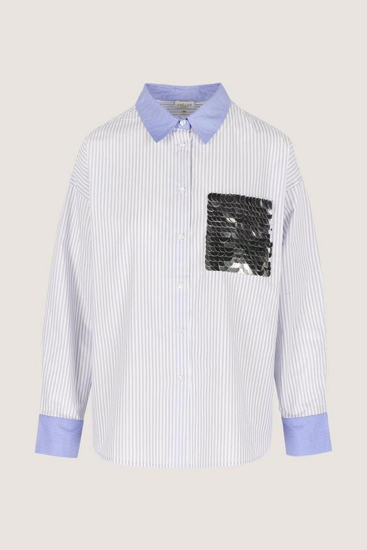 Blouses lange mouw blauw Améline