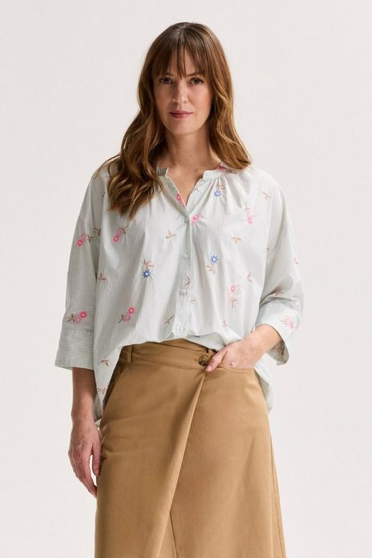 Blouses lange mouw blauw Améline