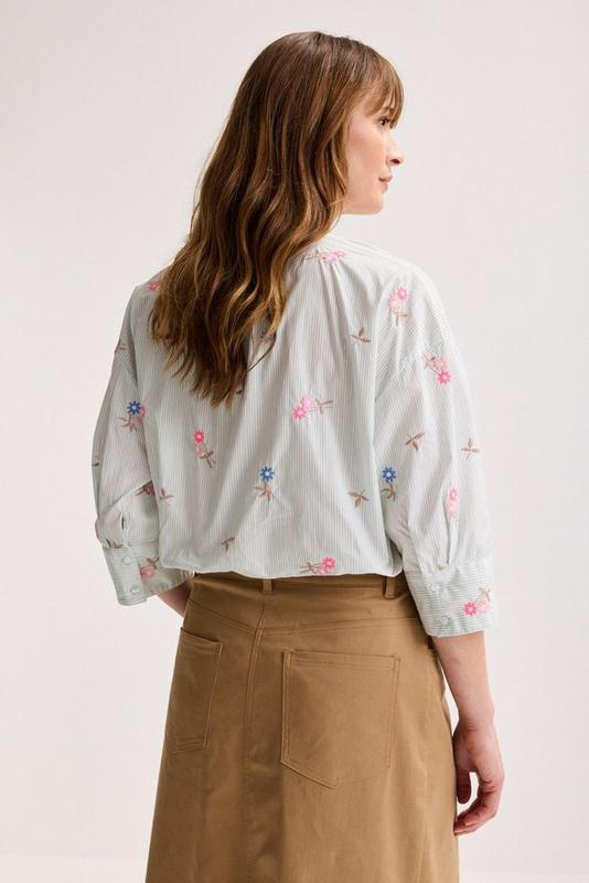 Blouses lange mouw blauw Améline