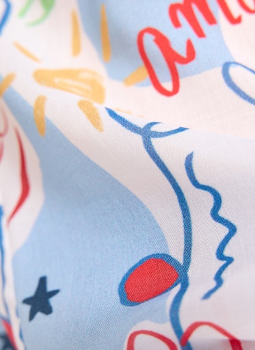 Blouses korte mouw blauw Rabe