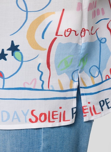 Blouses korte mouw blauw Rabe