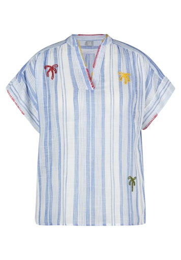 Blouses korte mouw blauw Rabe