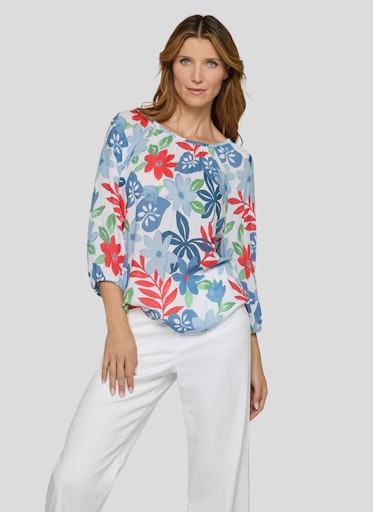 Blouses korte mouw blauw Rabe