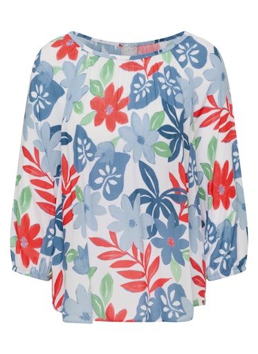 Blouses korte mouw blauw Rabe