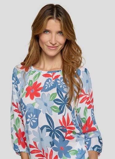 Blouses korte mouw blauw Rabe