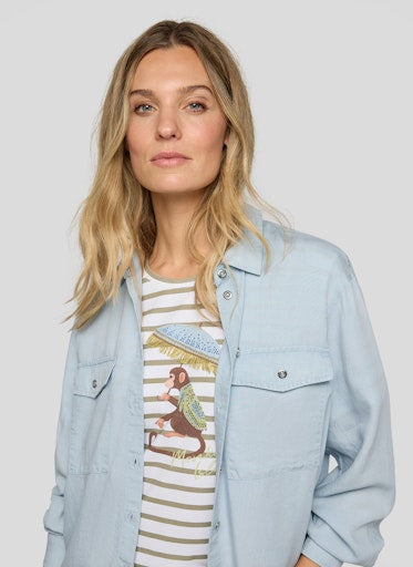 Blouses lange mouw blauw Rabe