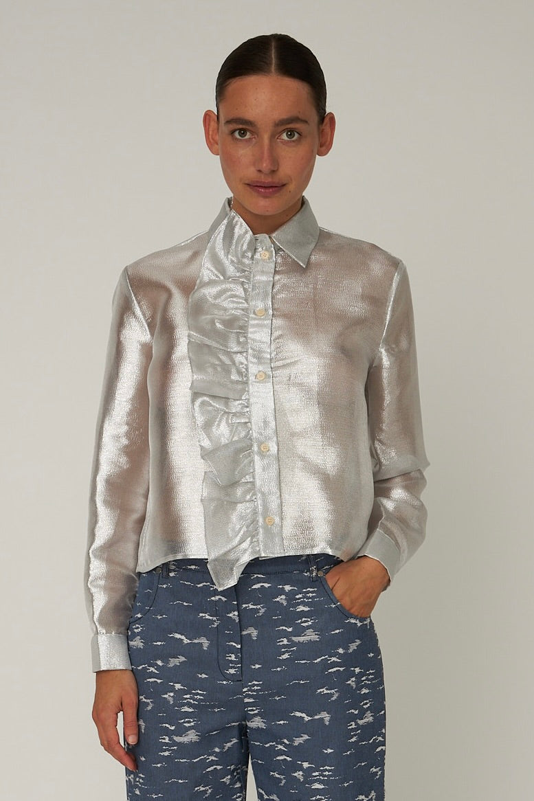 Blouses lange mouw zilver STELLA NOVA