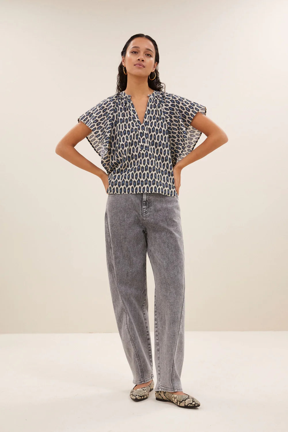 Blouses korte mouw multicolor by-bar