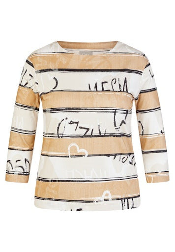 T-shirts lange mouw beige Rabe