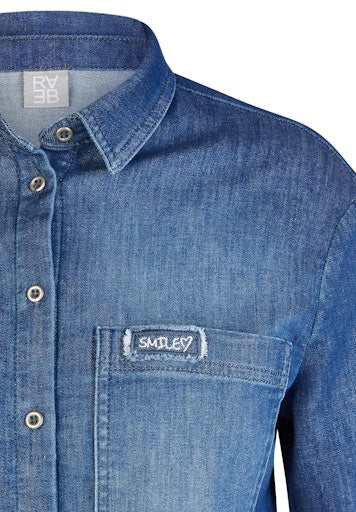 Blouses lange mouw blauw Rabe