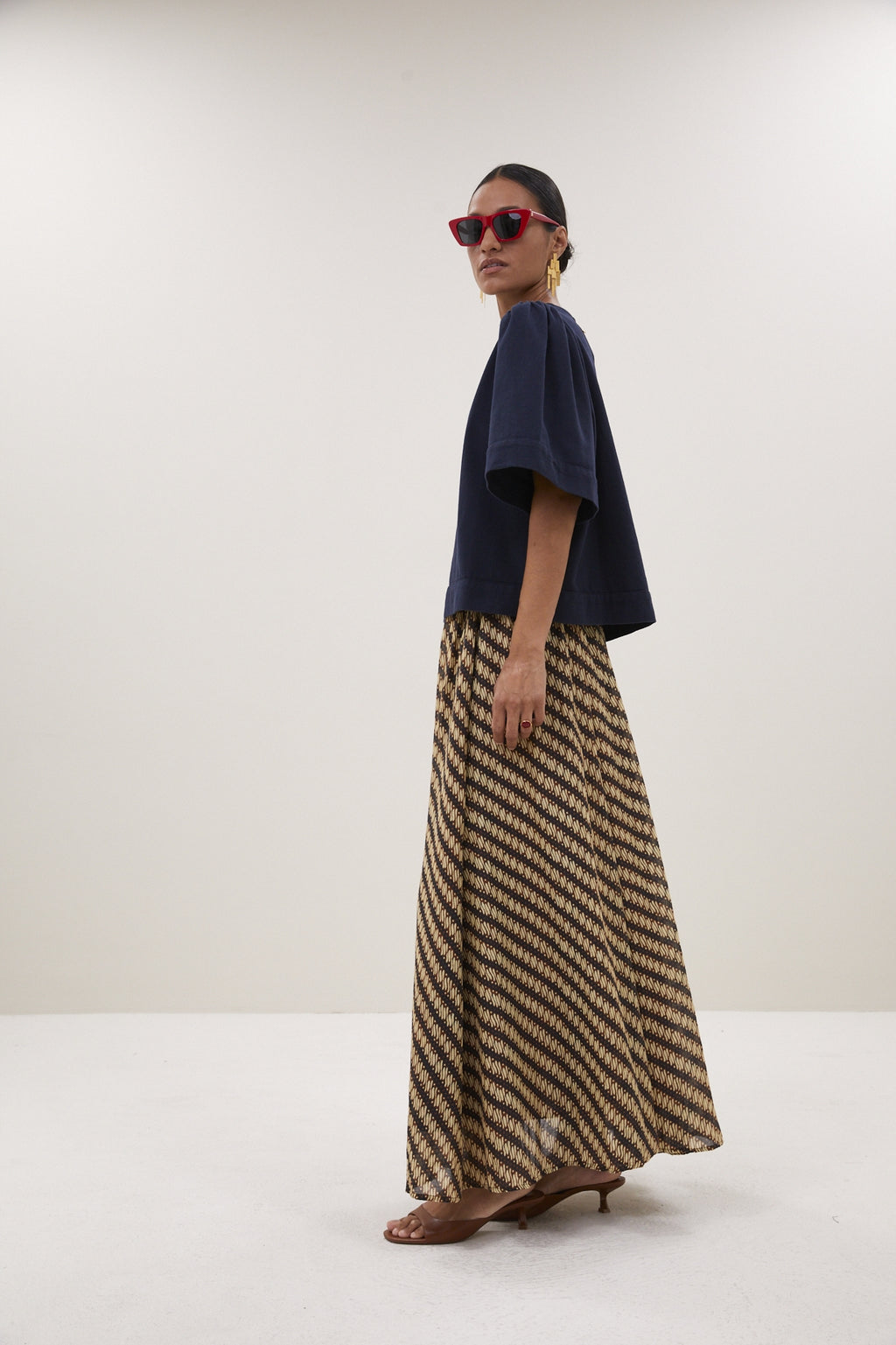 Blouses korte mouw navy by-bar