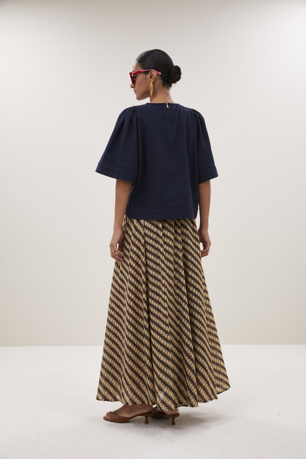 Blouses korte mouw navy by-bar