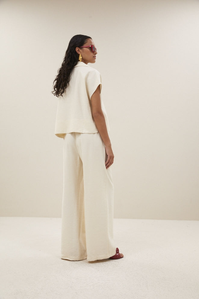 Blouses korte mouw beige by-bar