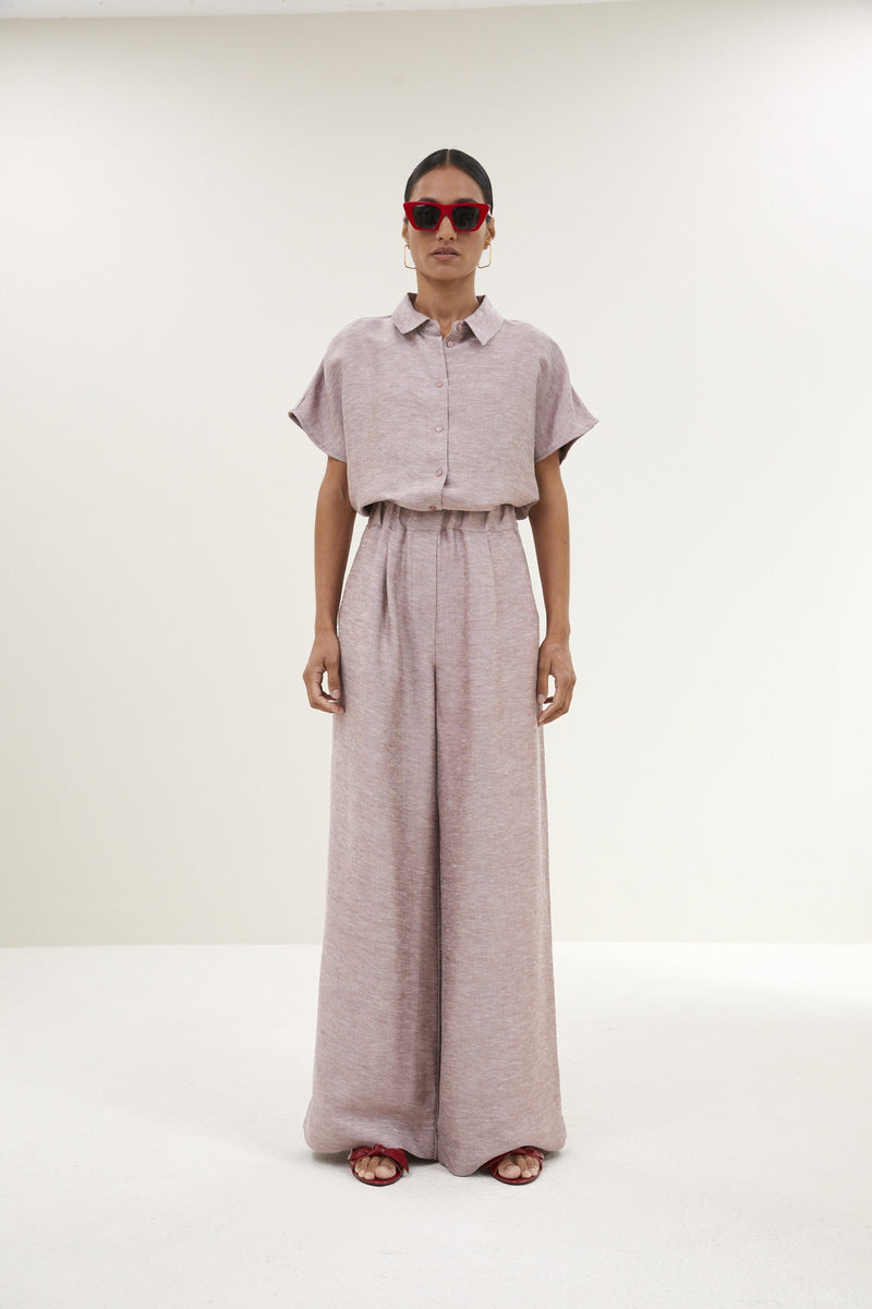 Blouses korte mouw roze by-bar