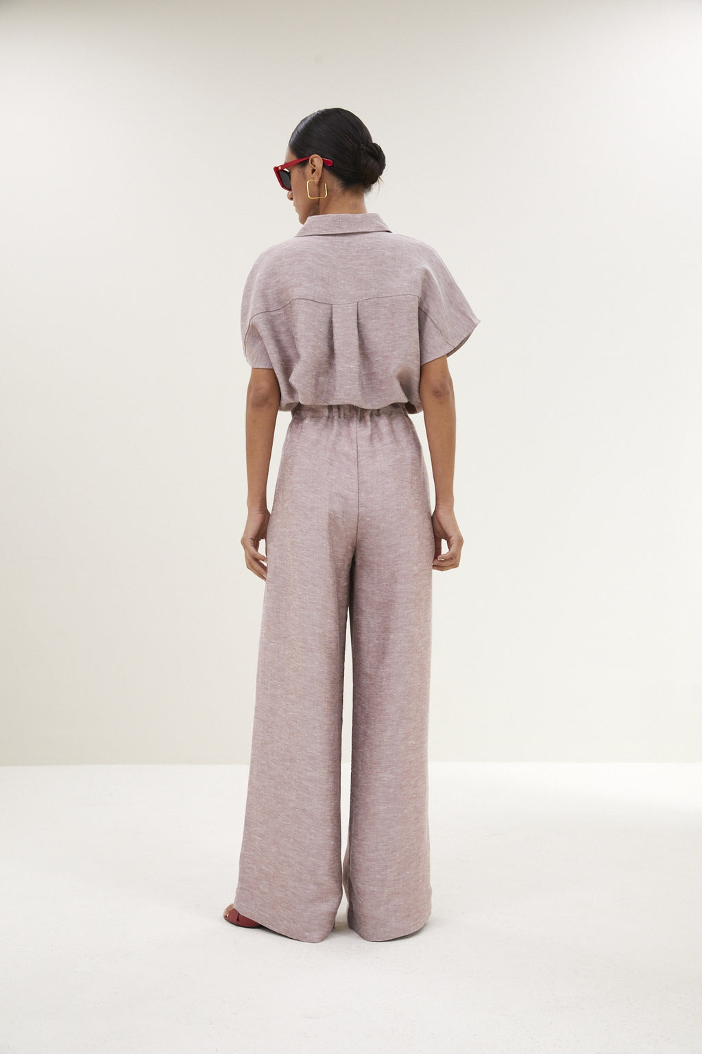 Blouses korte mouw roze by-bar