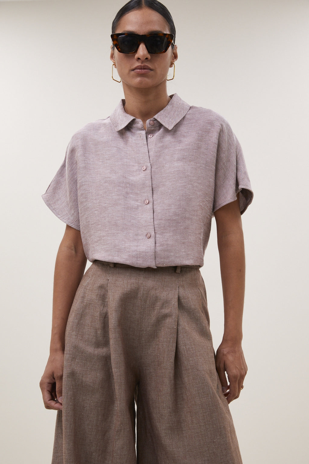 Blouses korte mouw roze by-bar